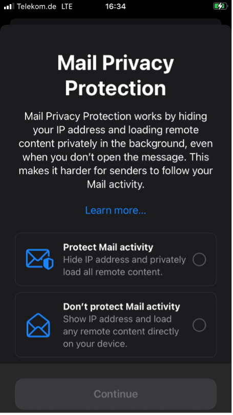 Mail Privacy Protection screenshot