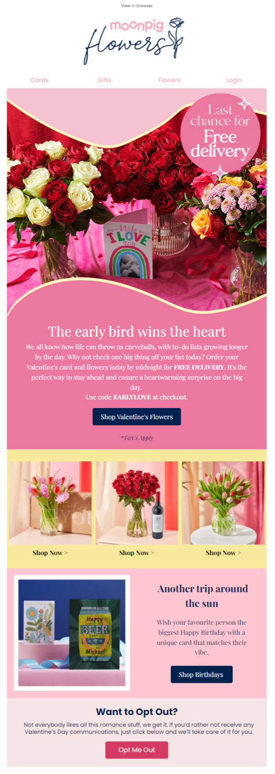 moonpig valentines day campaign